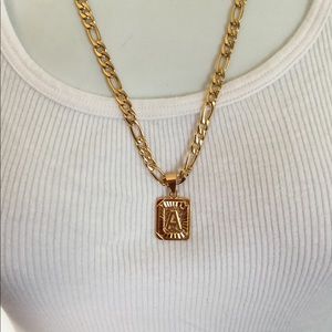 Mens Gold Initial Necklaces 